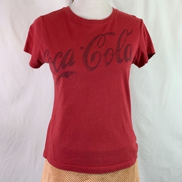 Coca Cola Tops - COCA COLA RED SCOOPED NECK SHIRT